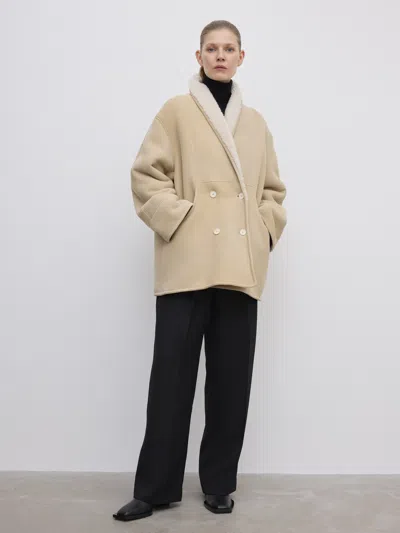 House Of Dagmar Db Shearling Jacket In Sand