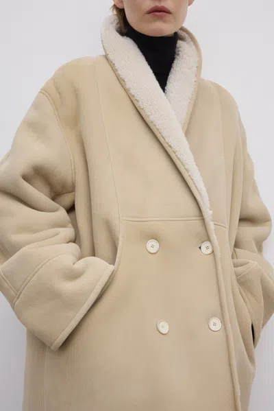 House Of Dagmar Db Shearling Jacket In Sand