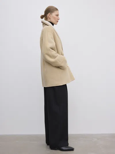 House Of Dagmar Db Shearling Jacket In Sand