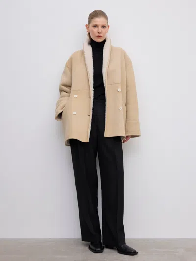 House Of Dagmar Db Shearling Jacket In Sand