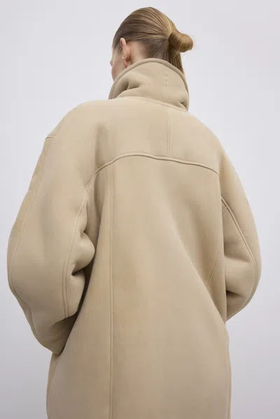 House Of Dagmar Db Shearling Jacket In Sand