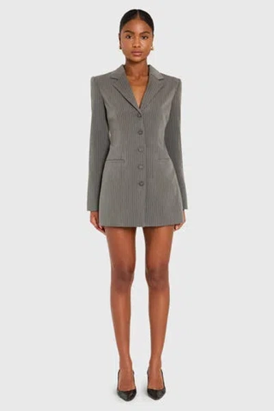 Amanda Uprichard Peralta Blazer Romper In Slate In Gray