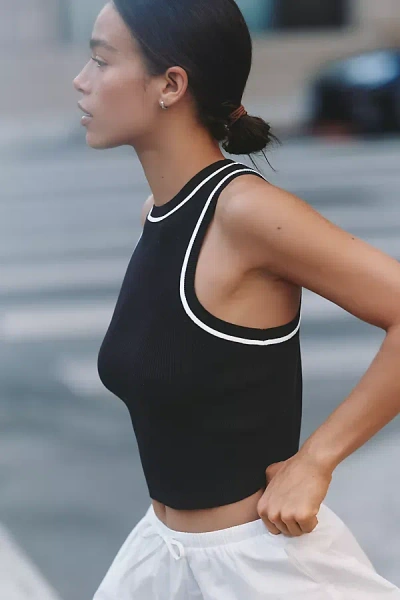 Anthropologie Daily Practice High-neck Crop Top In Black