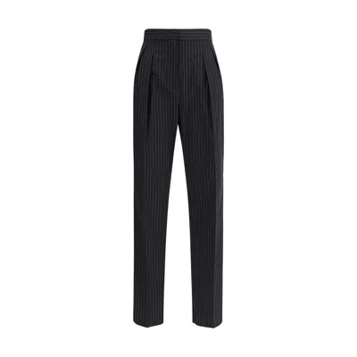 Max Mara Sesamo Carrot Trousers In Wool Cloth In Blue