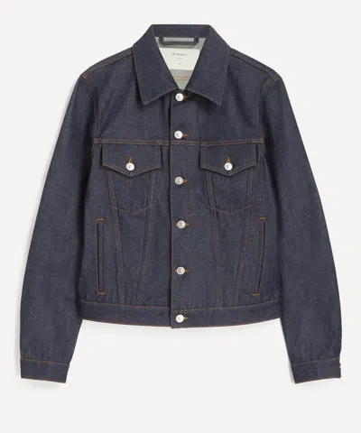 Husbands Mens Indigo Denim Trucker Jacket In Purple