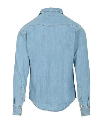 Jacob Cohen Button-down Collar Long Sleeve Denim Shirt In Blue