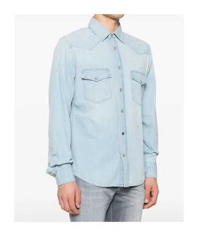 Jacob Cohen Button-down Collar Long Sleeve Denim Shirt In Blue