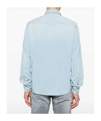 Jacob Cohen Button-down Collar Long Sleeve Denim Shirt In Blue