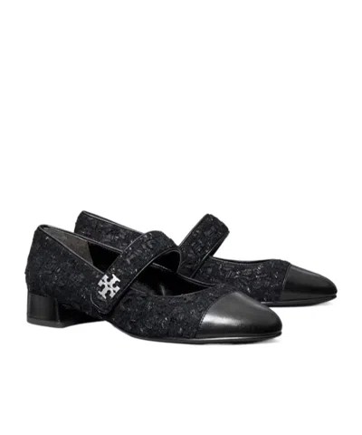 Tory Burch Mary Jane Ballet Shoes With Block Heel In Black