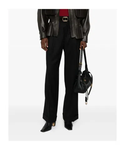 Berwich Pleated Straight-leg Trousers In Black