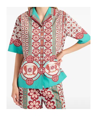 La Doublej Geometric-print Patterned Shirt In Multi