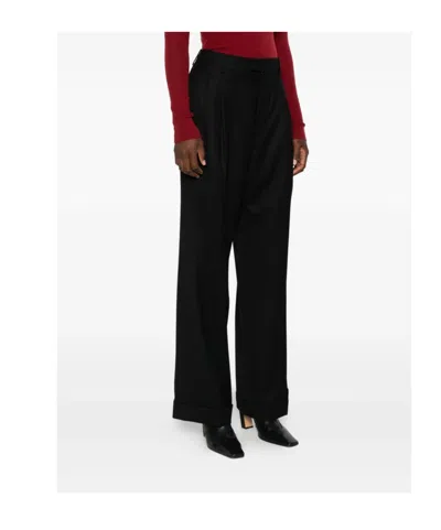 Berwich Pleated Straight-leg Trousers In Black