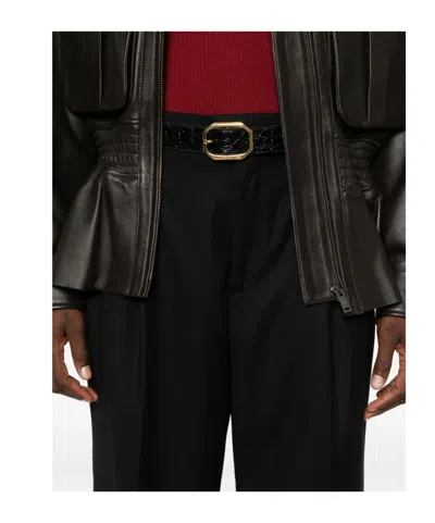 Berwich Pleated Straight-leg Trousers In Black