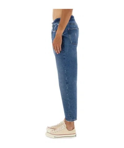 Amish Distressed Five-pocket Jeans In Blue