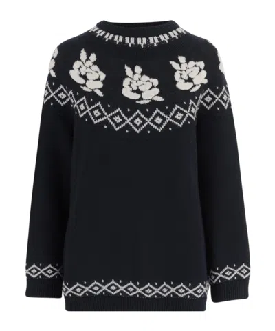 Magda Butrym Wool Sweater With Geometric Pattern In Multi