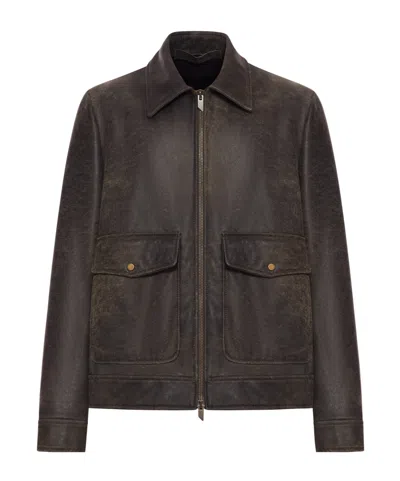 Salvatore Santoro Leather Jacket In Brown