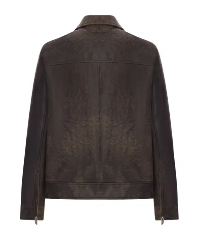 Salvatore Santoro Leather Jacket In Brown