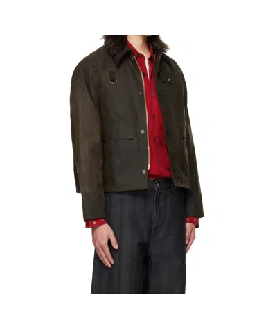 Barbour Spey Slim Waxed Jacket In Black