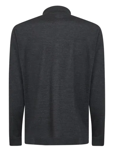 Lardini Long-sleeve Virgin-wool Shirt In Black