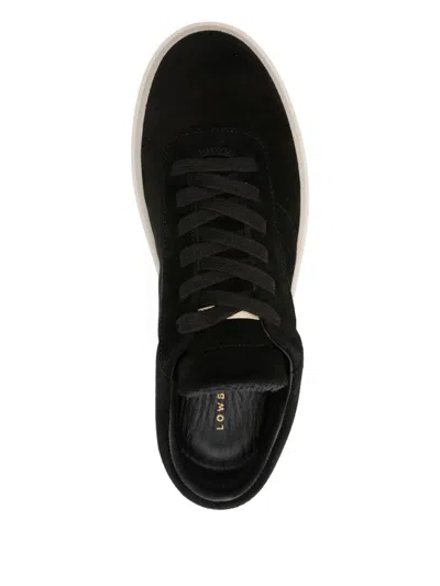 Low Brand Suede Lace-up Sneakers In Black