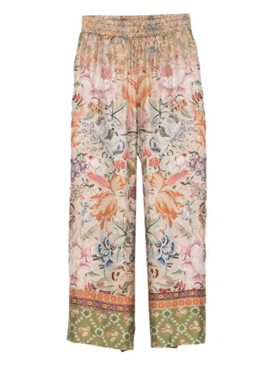 Pierre-louis Mascia Pierre Louis Mascia Printed Silk Trousers In Multi
