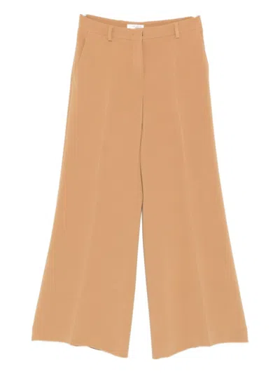 Alberto Biani Wide Leg Trousers Featuring Belt Loops In Gold