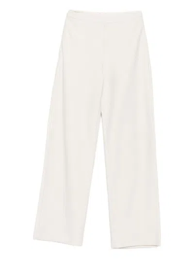 Emporio Armani High-rise Wide Leg Trousers In White