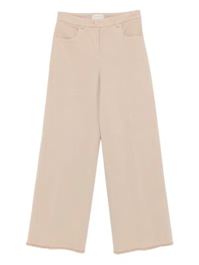 Via Masini 80 Cotton Wide-leg Trousers In Neutral