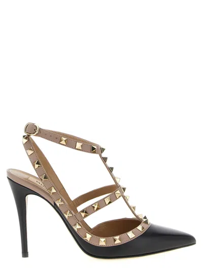 Valentino Garavani Valentino Rockstud Caged 100 Patent Pump In Black