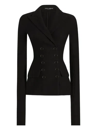 Dolce & Gabbana Tailored Wool Double-breasted Jacket In Black