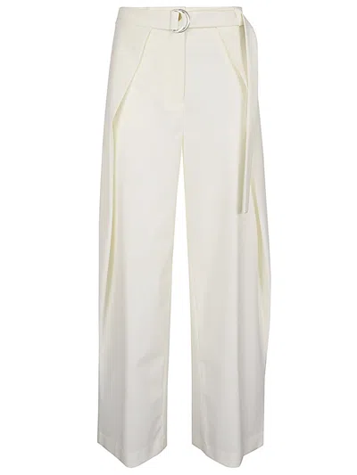 Erika Cavallini Semi-couture White Amelia Trousers In White