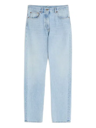 Valentino Straight Leg Trousers Featuring Five-pocket Design In Blue