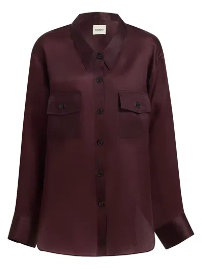 Khaite Matteo Organza Shirt In Brown