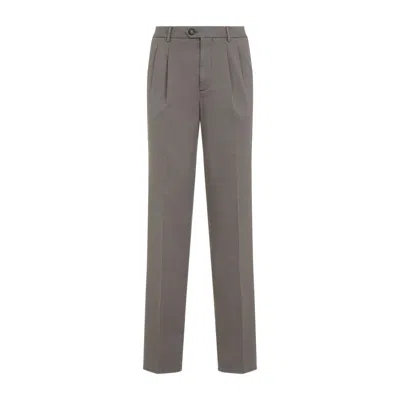 Brunello Cucinelli Pleated Front Trousers Straight Leg Design In Gray