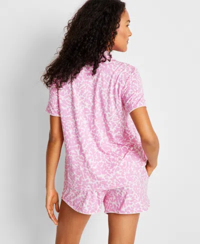 State Of Day Women's Fluid Knit Notched-collar Pajama Set Xs-3x, Exclusively At Macy's