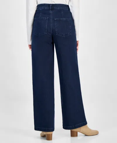 Style & Co Petite High-rise Wide-leg Jeans, Created For Macy's In Blue