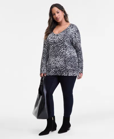 Inc International Concepts Plus Size Print V-neck Tunic, Macy's Exclusive