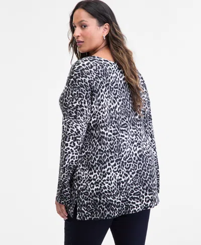 Inc International Concepts Plus Size Print V-neck Tunic, Macy's Exclusive
