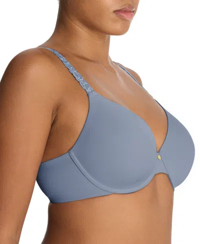 Natori Women's Pure Luxe Custom Coverage Contour Underwire Bra 732080 In Blue