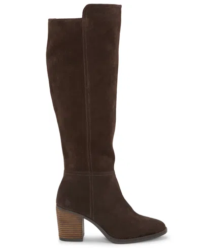 Lucky Brand Women's Bonnay Knee-high Block-heel Boots In Brown