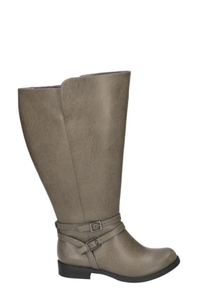 Easy Street Women's Bay Plus Plus Athletic Shafted Extra Wide Calf Tall Boots In Gray
