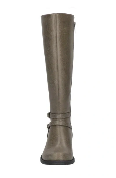 Easy Street Women's Bay Plus Plus Athletic Shafted Extra Wide Calf Tall Boots In Gray