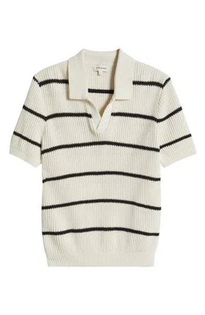 Frame Denim Striped Silk-blend Polo Sweater In Multi