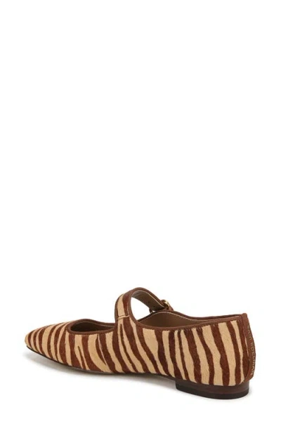 Sam Edelman Michaela Mary Jane Flat Camel Zebra Brahama Hair In Animal Print