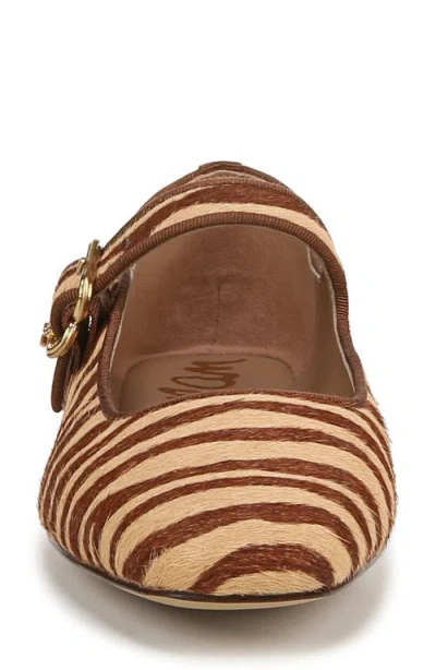 Sam Edelman Michaela Mary Jane Flat Camel Zebra Brahama Hair In Animal Print