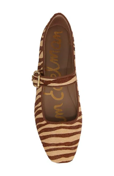 Sam Edelman Michaela Mary Jane Flat Camel Zebra Brahama Hair In Animal Print