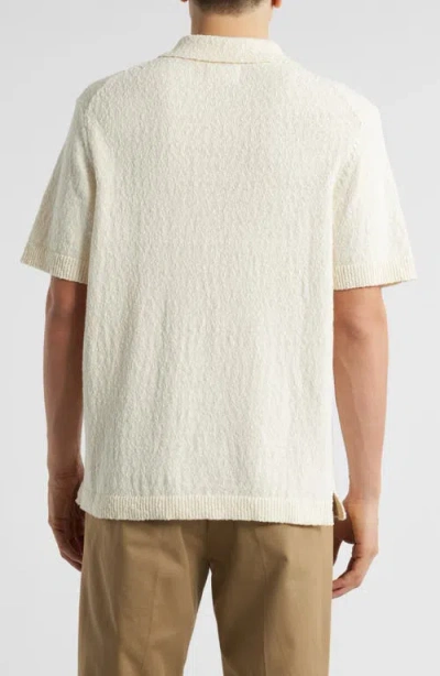 Nn07 Randy Boucle Yarn Polo Shirt In Ecru In Sand