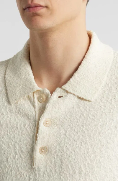 Nn07 Randy Boucle Yarn Polo Shirt In Ecru In Sand