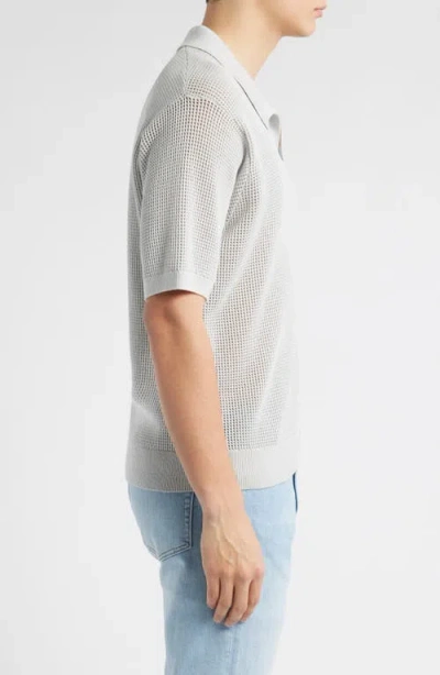 Frame Open Knit Polo Sweater In Multi