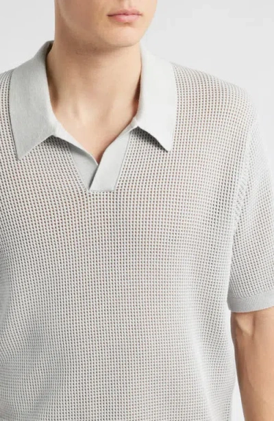 Frame Open Knit Polo Sweater In Multi